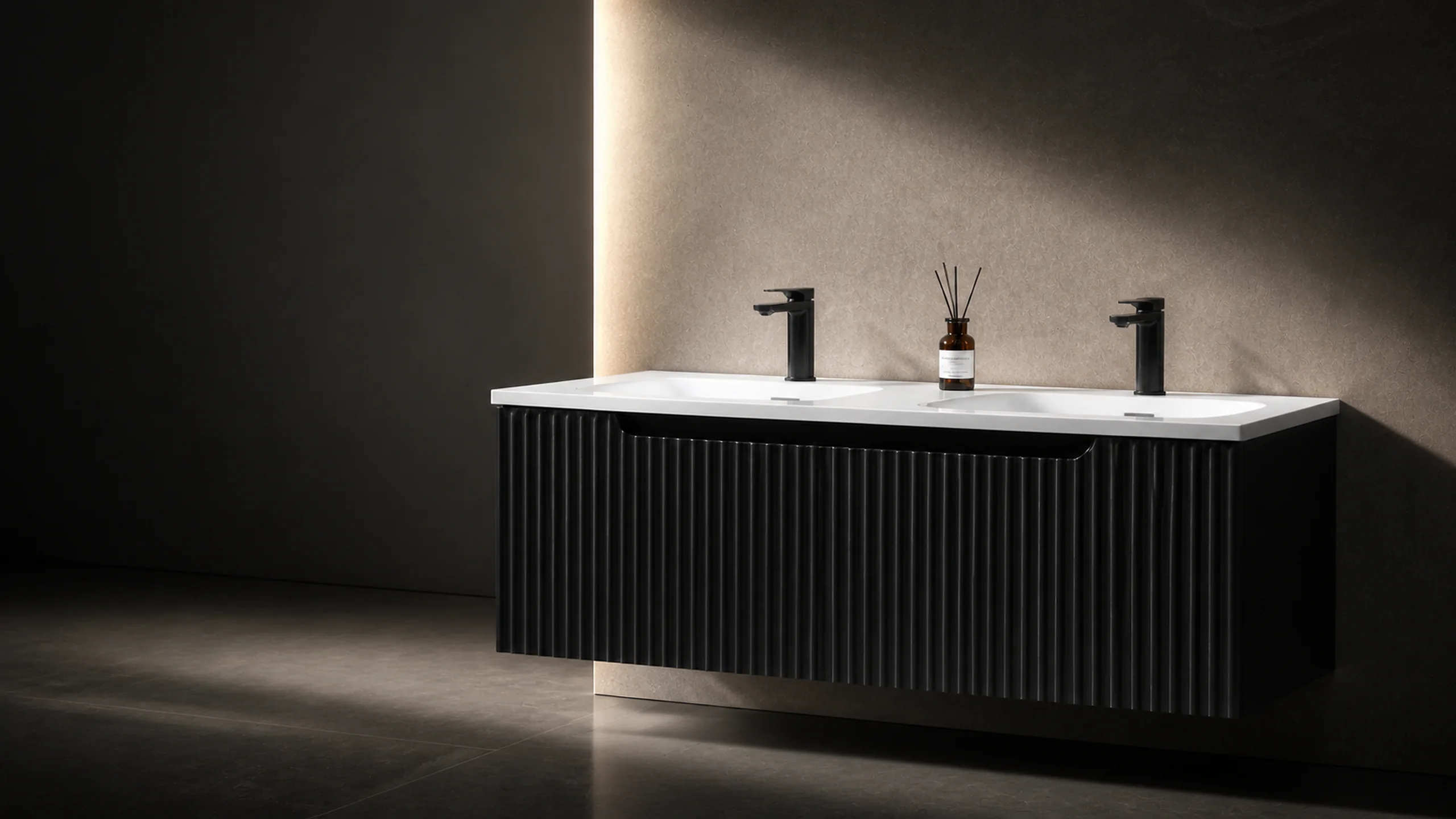 Montecarlo Deluxe 1200 millimetre smoke stone wall-hung vanity
