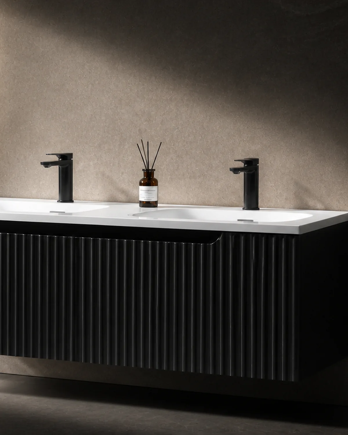 Montecarlo Deluxe 1200 millimetre smoke stone wall-hung vanity