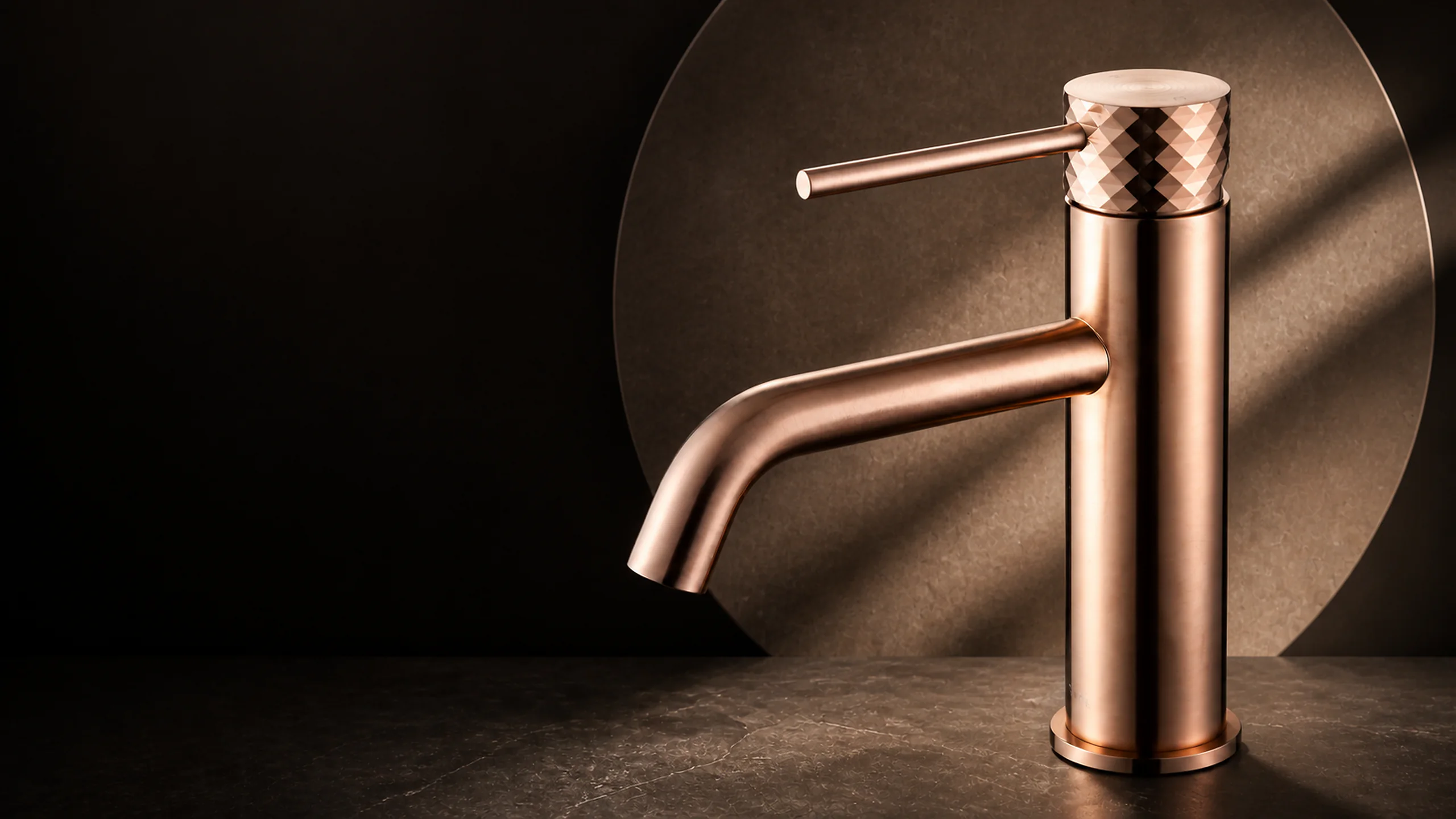 Noxara LA159 basin mixer in brushed coffee gold