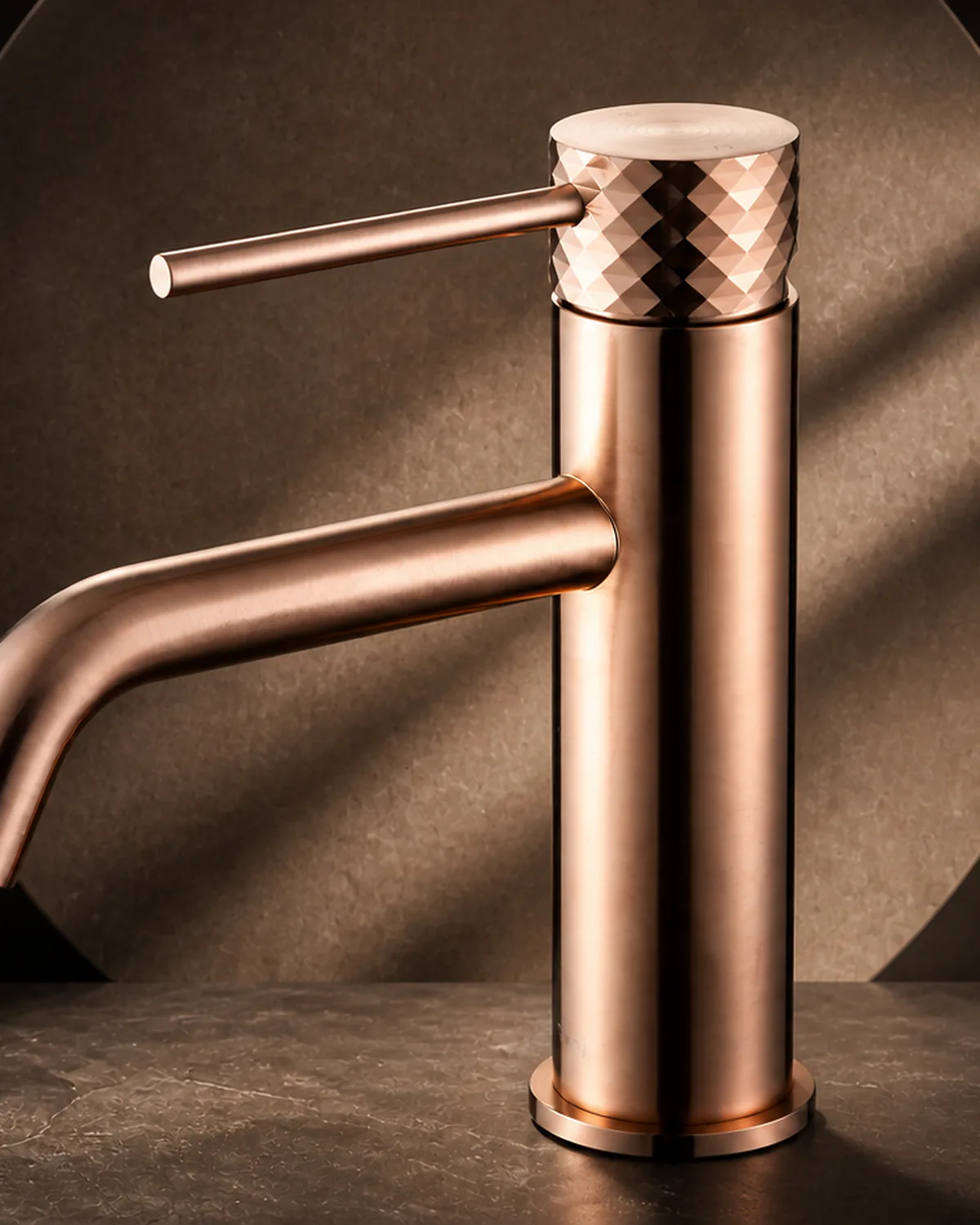 Noxara LA159 basin mixer in brushed coffee gold